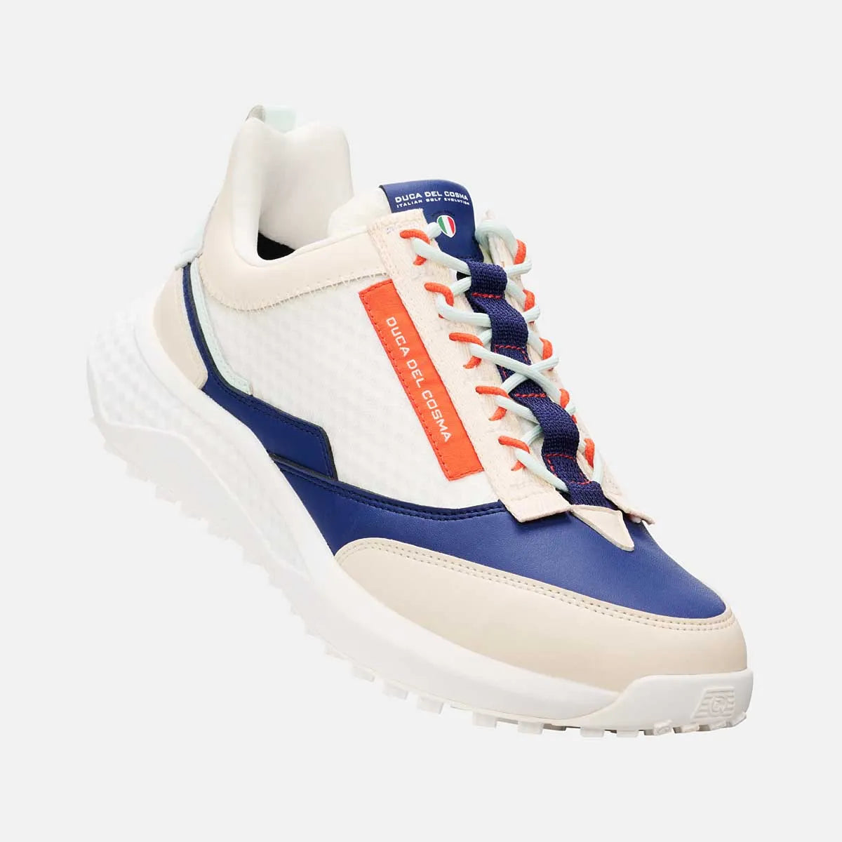 Duca Del Cosma Foro Spikeless Golf Shoes - SAMPLE - White / Blue