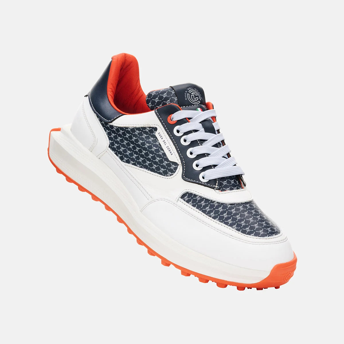 Duca Del Cosma Davanti 2 Spikeless Golf Shoes - SAMPLE - White / Navy / Orange