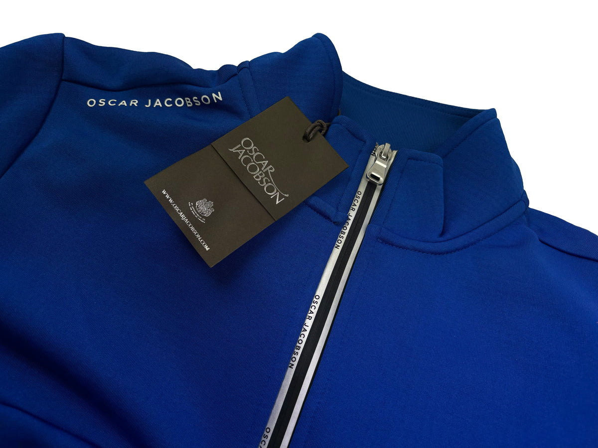 Oscar Jacobson Longton 1/4 Zip Waffle Tech Fleece Pullover - Electric Blue