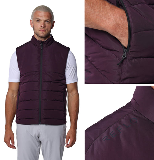 Reflo Flint Reversible Golf Gilet - Maroon / Rock Grey