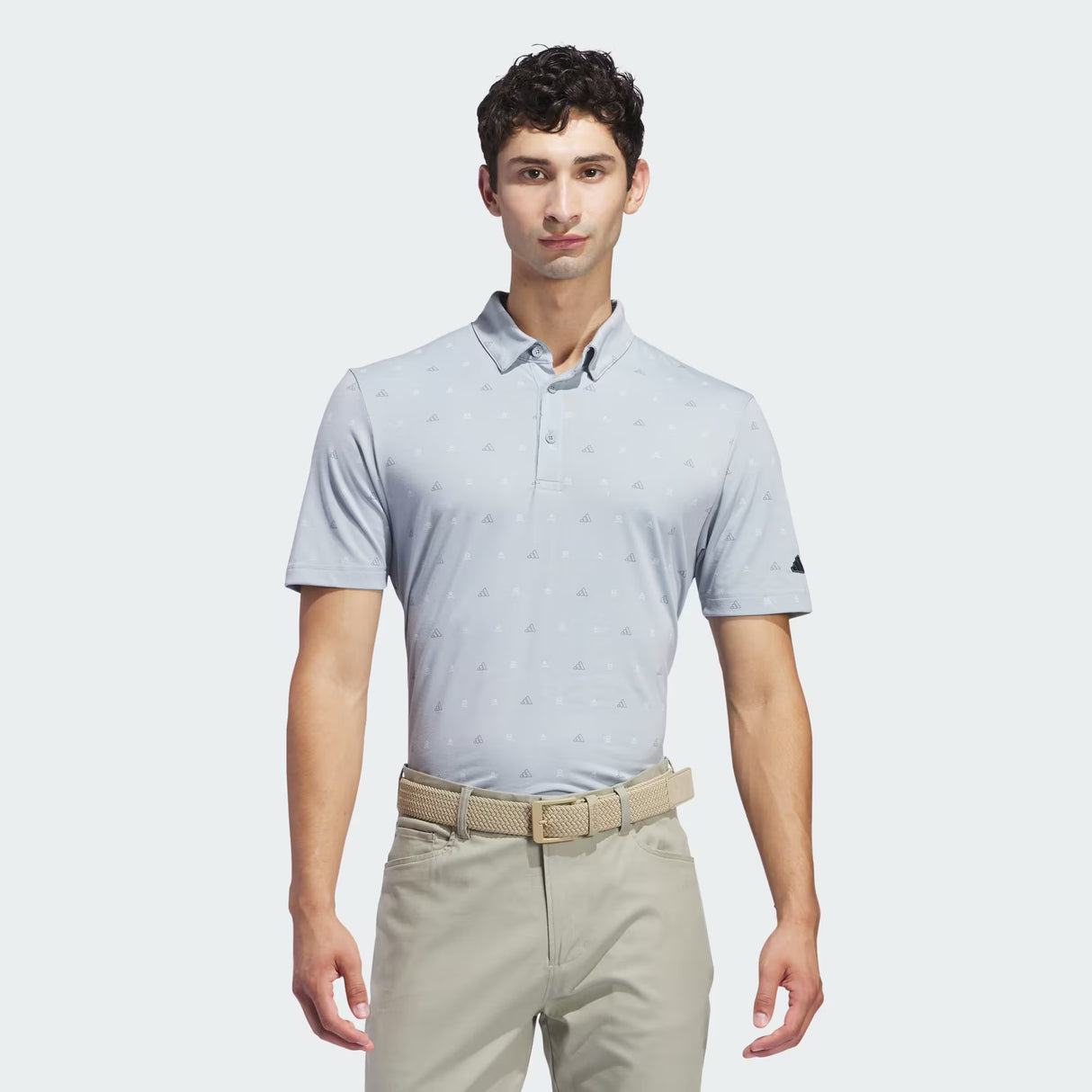 Adidas Go To Mini Crest Print Golf Polo Shirt