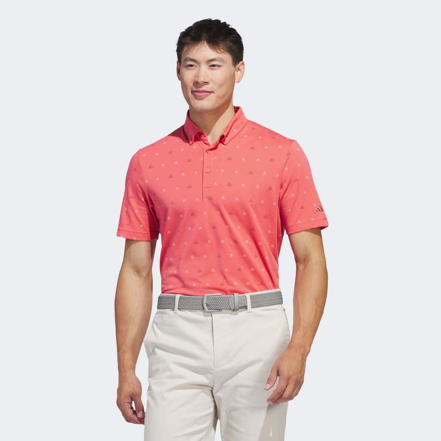 Adidas Go To Mini Crest Print Golf Polo Shirt