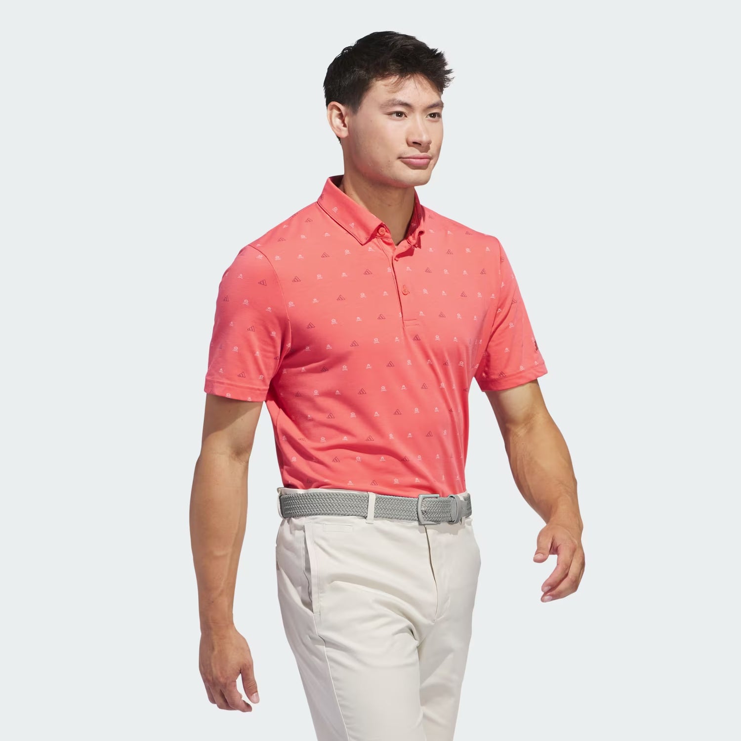 Adidas Go To Mini Crest Print Golf Polo Shirt