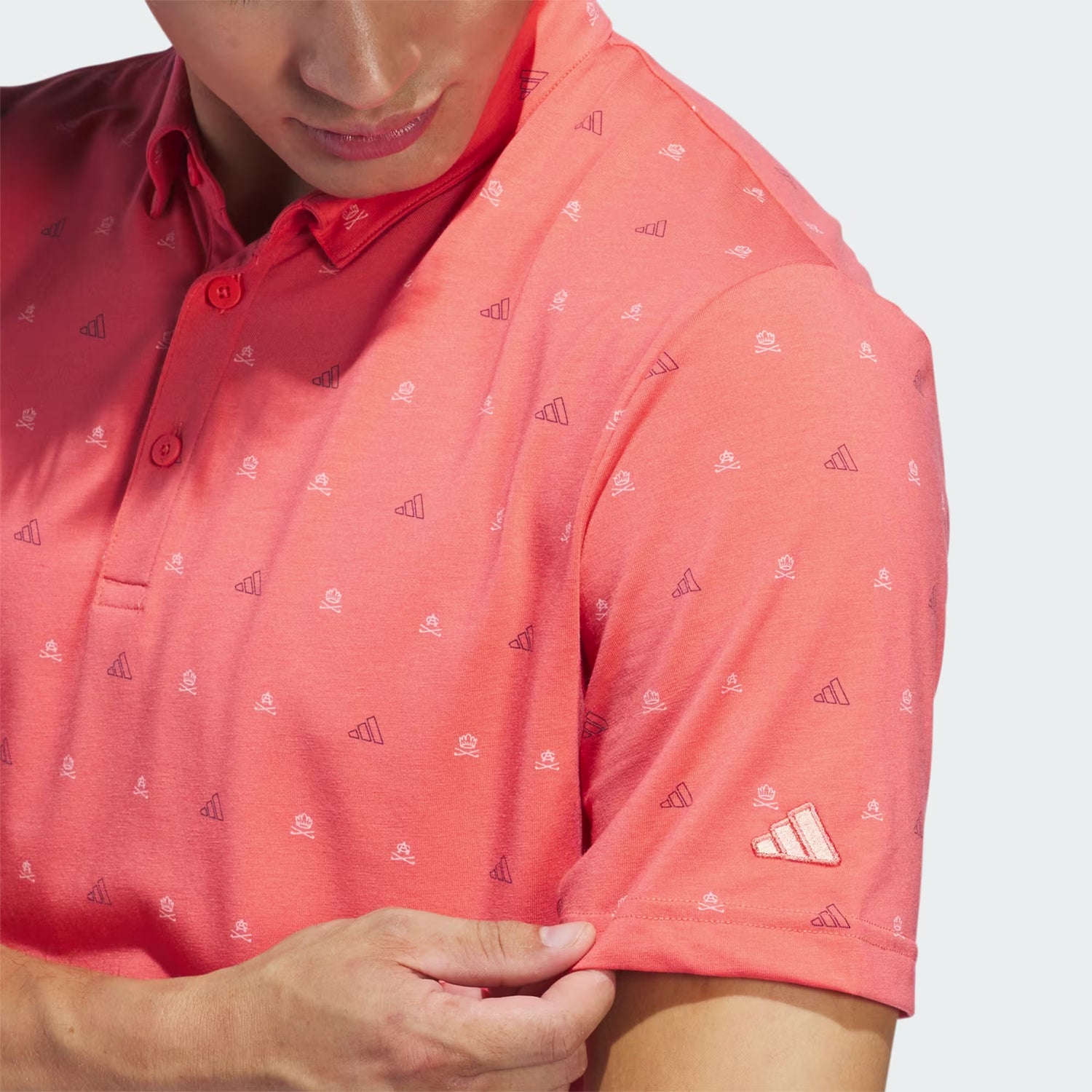 Adidas Go To Mini Crest Print Golf Polo Shirt