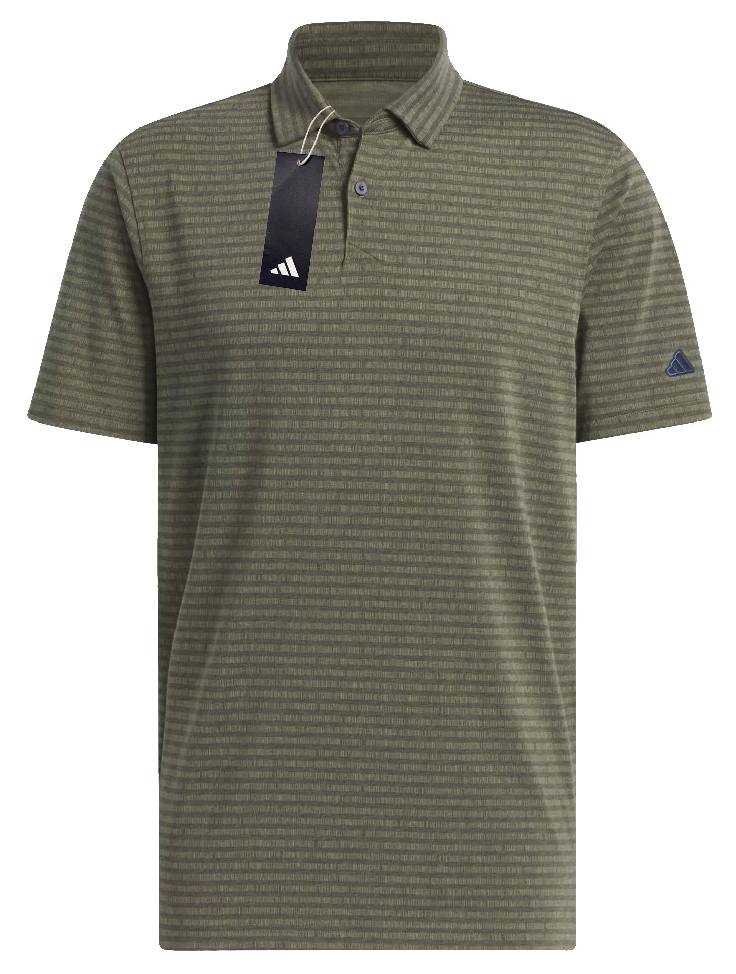Adidas Go To Stripe Golf Polo Shirt - Dark Green / Navy