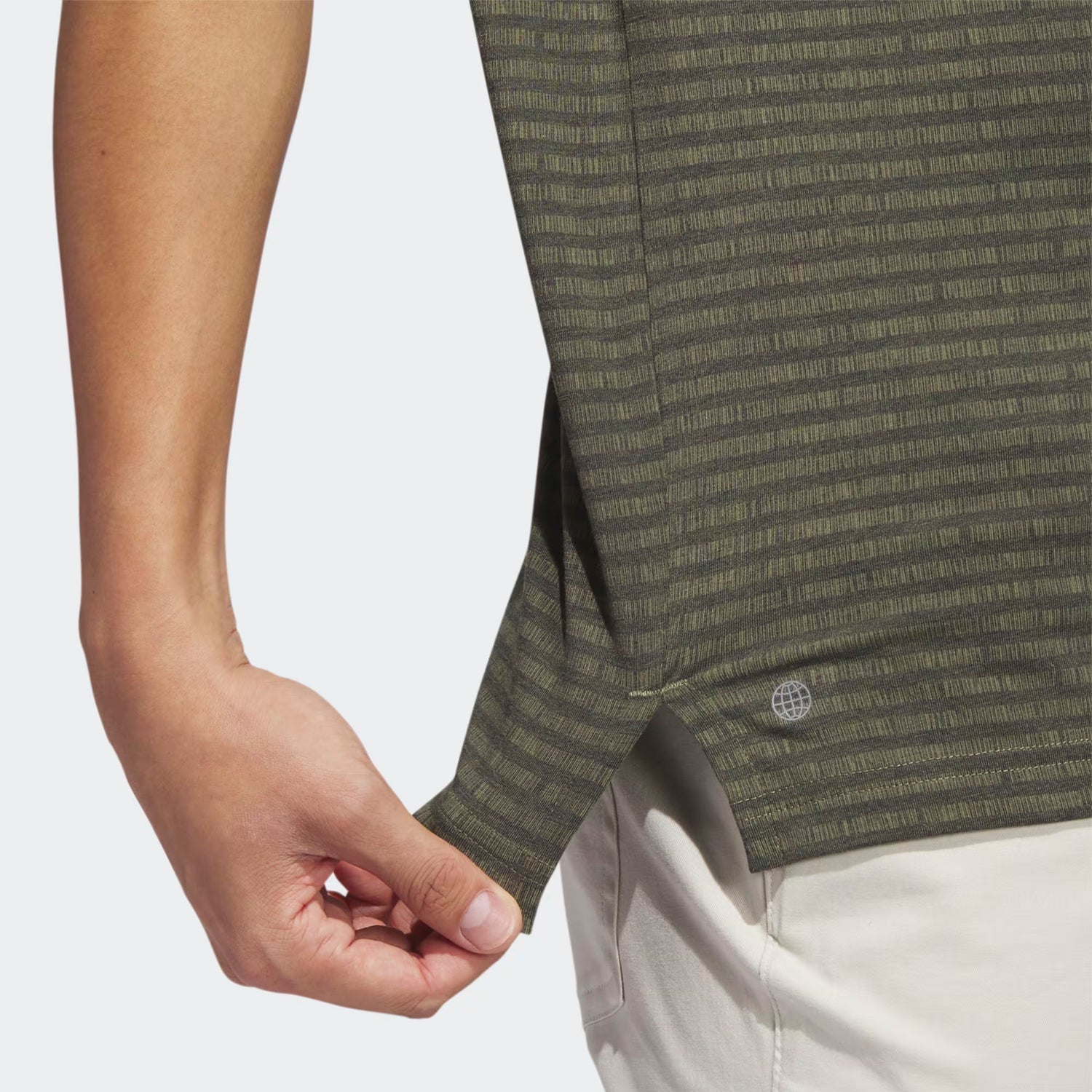 Adidas Go To Stripe Golf Polo Shirt - Dark Green / Navy