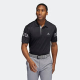 Adidas 3 Stripe Performance Golf Polo Shirt - Black