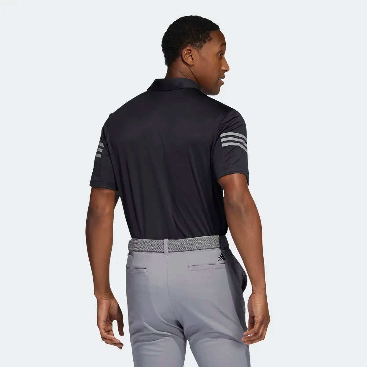 Adidas 3 Stripe Performance Golf Polo Shirt - Black