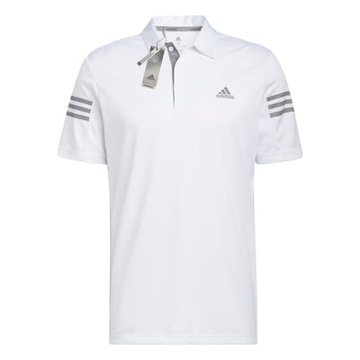 Adidas 3 Stripe Performance Golf Polo Shirt - White