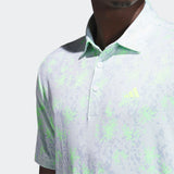 Adidas Burst Jacquard Print Golf Polo Shirt - Lucid Lemon