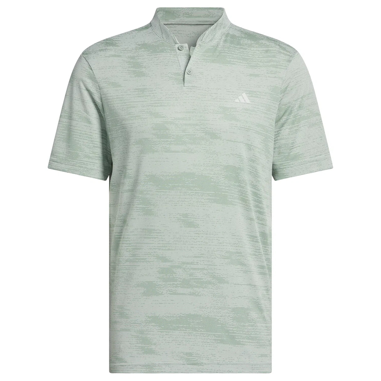 Adidas Ultimate Sport Blade Collar Textured Stripe Golf Polo Shirt - Silver Green