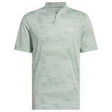 Adidas Ultimate Sport Blade Collar Textured Stripe Golf Polo Shirt - Silver Green