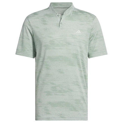 Adidas Ultimate Sport Blade Collar Textured Stripe Golf Polo Shirt - Silver Green