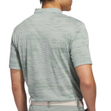 Adidas Ultimate Sport Blade Collar Textured Stripe Golf Polo Shirt - Silver Green
