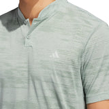 Adidas Ultimate Sport Blade Collar Textured Stripe Golf Polo Shirt - Silver Green