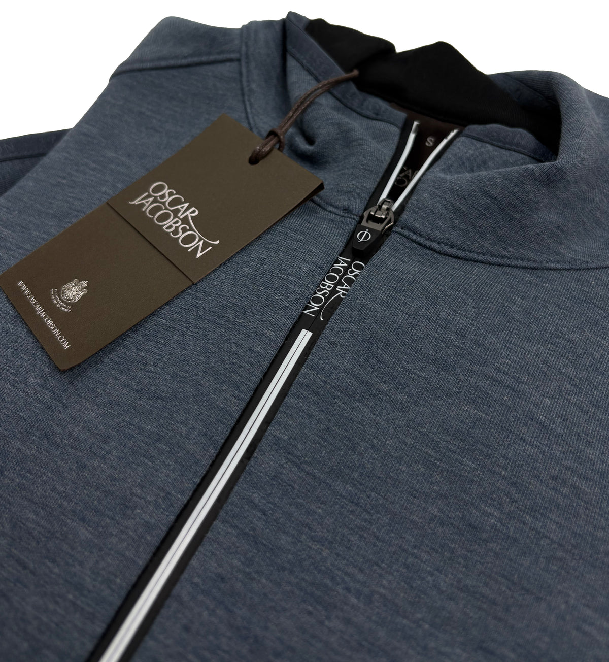 Oscar Jacobson Dayne 1/4 Zip Pullover Golf Hoodie - China Blue Marl