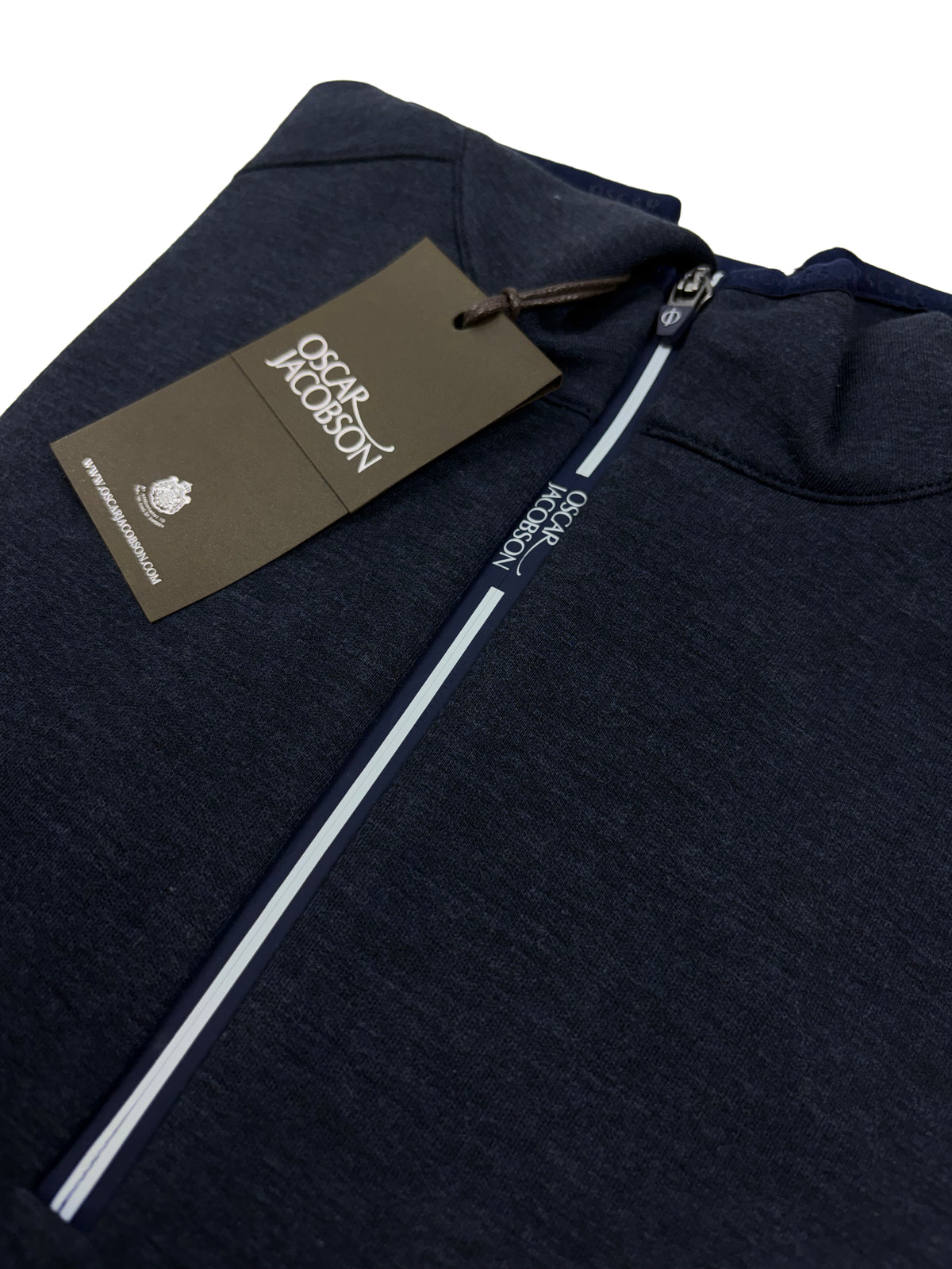Oscar Jacobson Dayne 1/4 Zip Pullover Golf Hoodie - Navy Marl