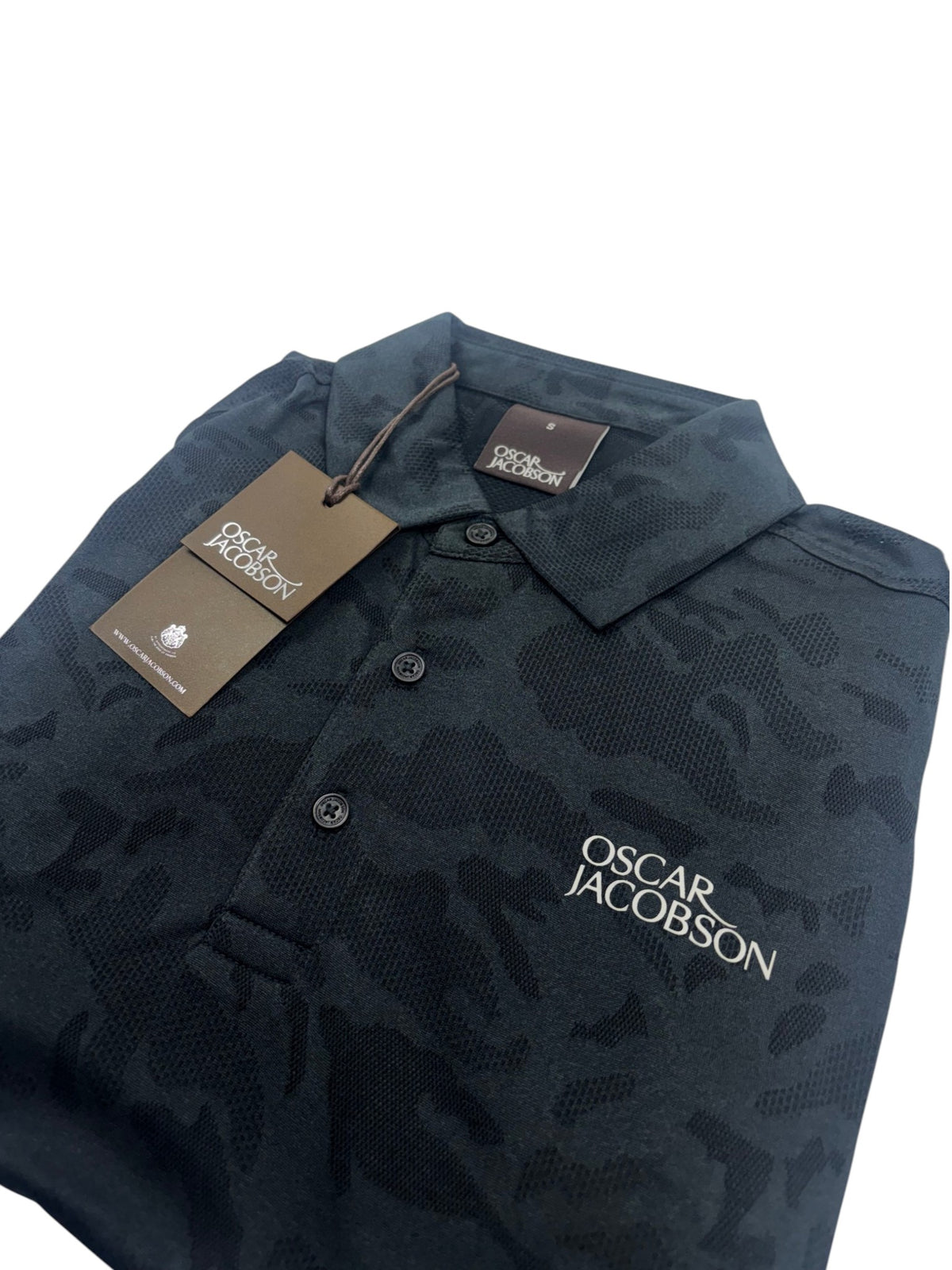 Oscar Jacobson Fairmile Tour Tech Vent Camo Golf Polo Shirt - Black