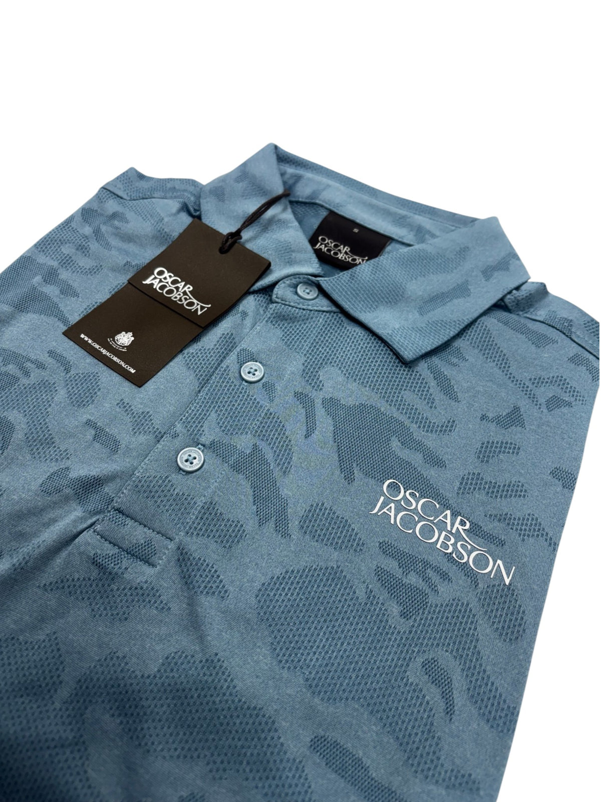 Oscar Jacobson Fairmile Tour Tech Vent Camo Golf Polo Shirt - Nautical