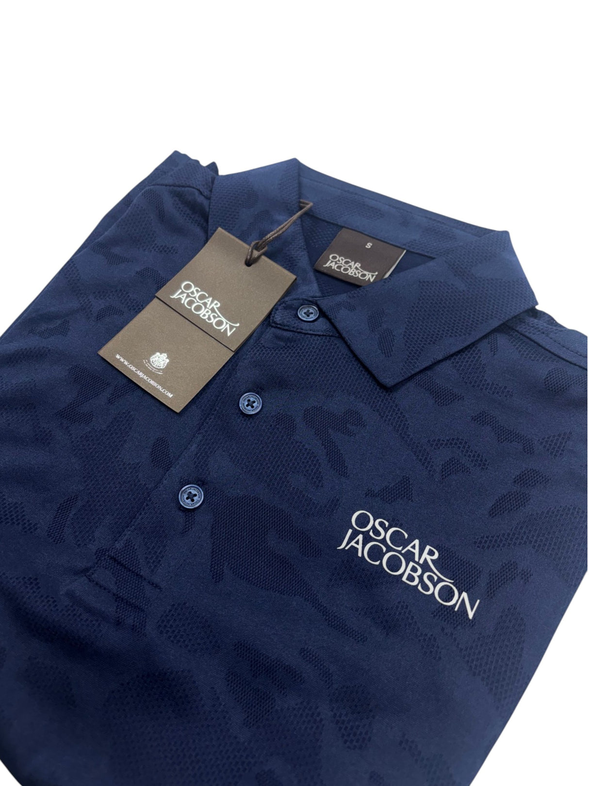 Oscar Jacobson Fairmile Tour Tech Vent Camo Golf Polo Shirt - Navy