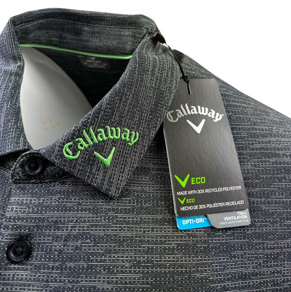 Callaway Heathered Chest Stripe Textured Polo Shirt