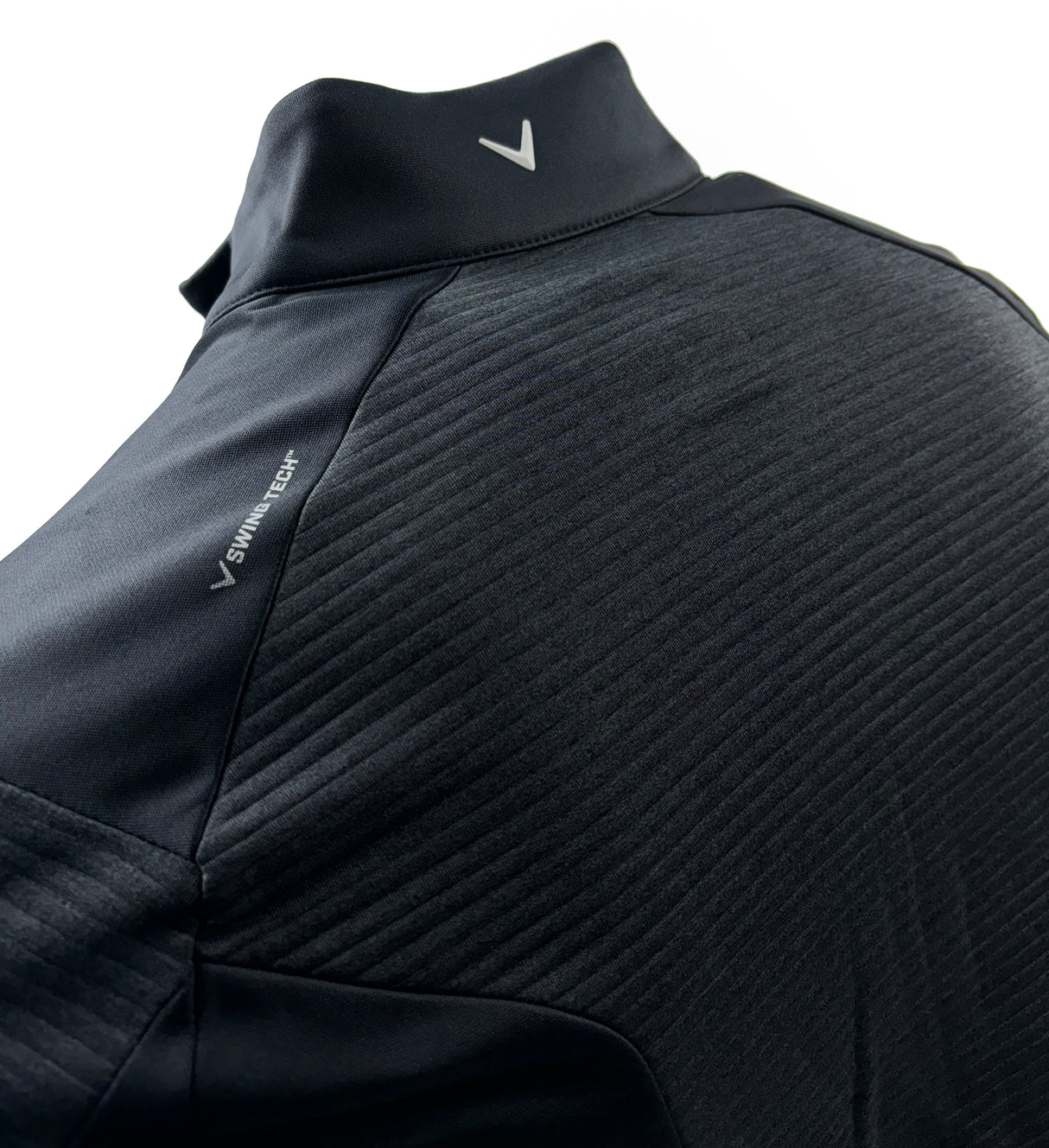 Callaway Golf Ottoman Ribbed 1/4 Zip Pullover - Black