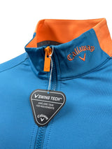 Callaway Colour Block Contrast 1/4 Zip Mid Layer - Vallarta Blue