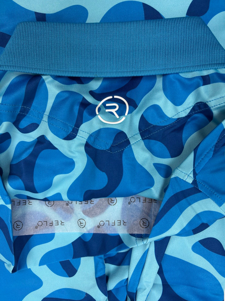 Reflo Powell Graphic Print Golf Polo Shirt - Ocean Blue