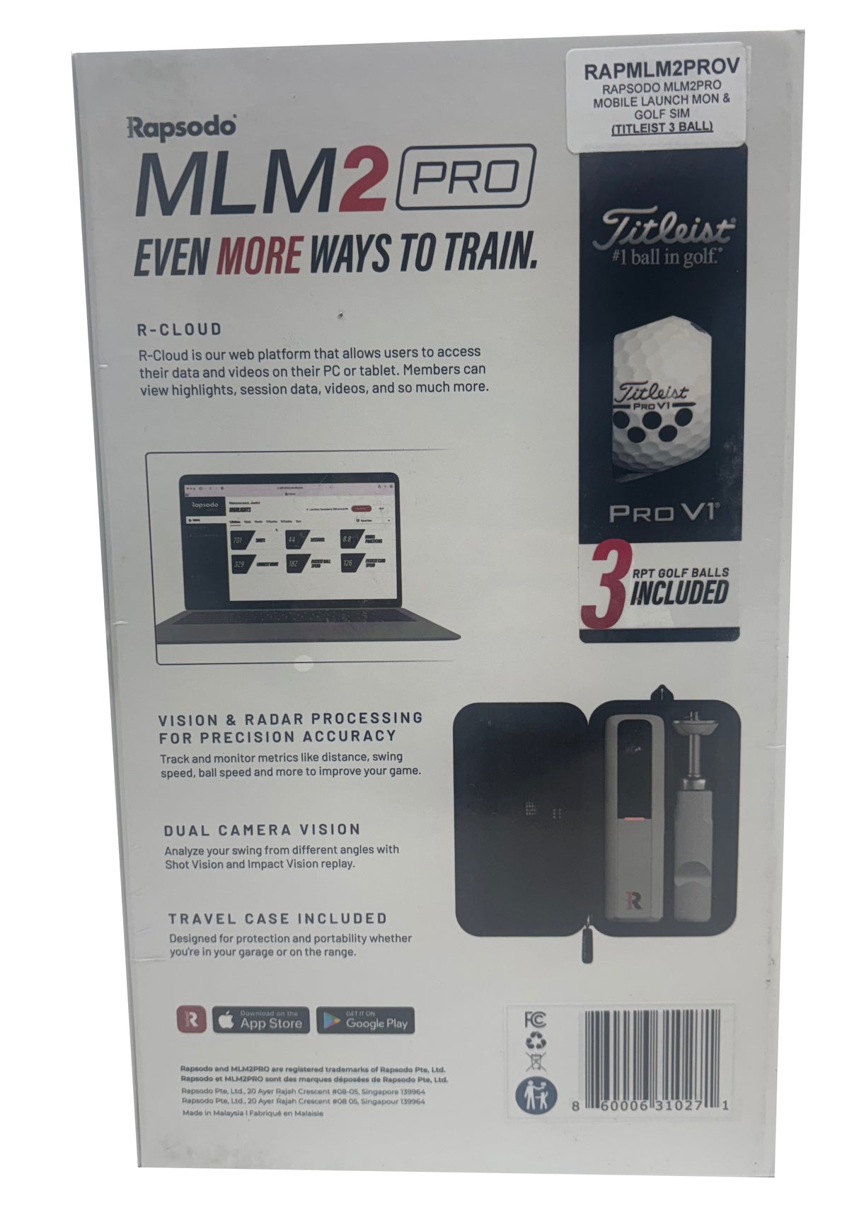 Rapsodo Golf Mobile Launch Monitor MLM 2 Pro - MEGA BUNDLE