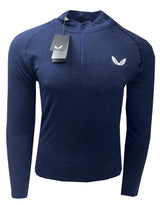 Castore Seamless Tour Performance Golf 1/4 Zip - Midnight Navy Marl