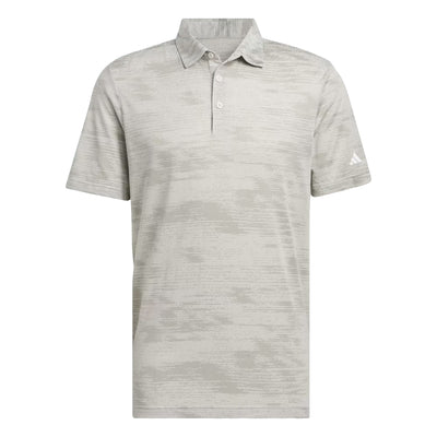 Adidas Ultimate Textured Stripe Golf Polo Shirt - Alumina