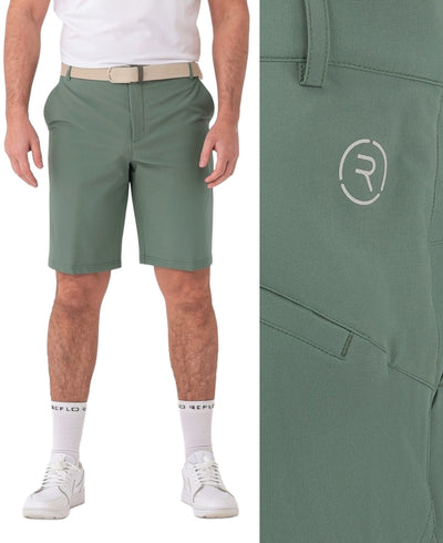 Reflo Icarian Performance Tech Golf Shorts - Dark Forest Green