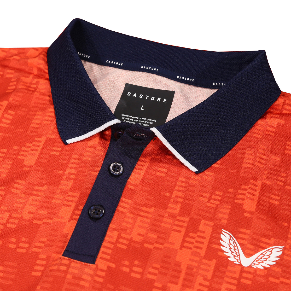 Castore Graphic Golf Polo Shirt - Geo Print - ORANGE