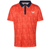 Castore Graphic Golf Polo Shirt - Geo Print - ORANGE