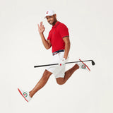 Duca Del Cosma Kuba 2.0 Premium Spikeless Golf Shoes - White / Green / Red - Handmade in 🇵🇹