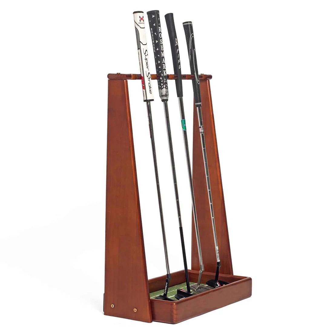 Perfect Practice Golf Luxury Wooden Putter Stand - Holds 6 Putters