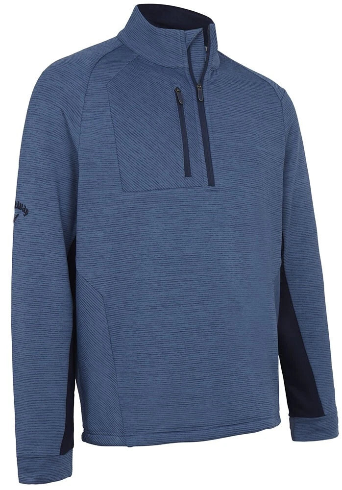 Callaway Golf Heather Stripe 1/4 Zip Thermal Pullover - Dark Navy Heather