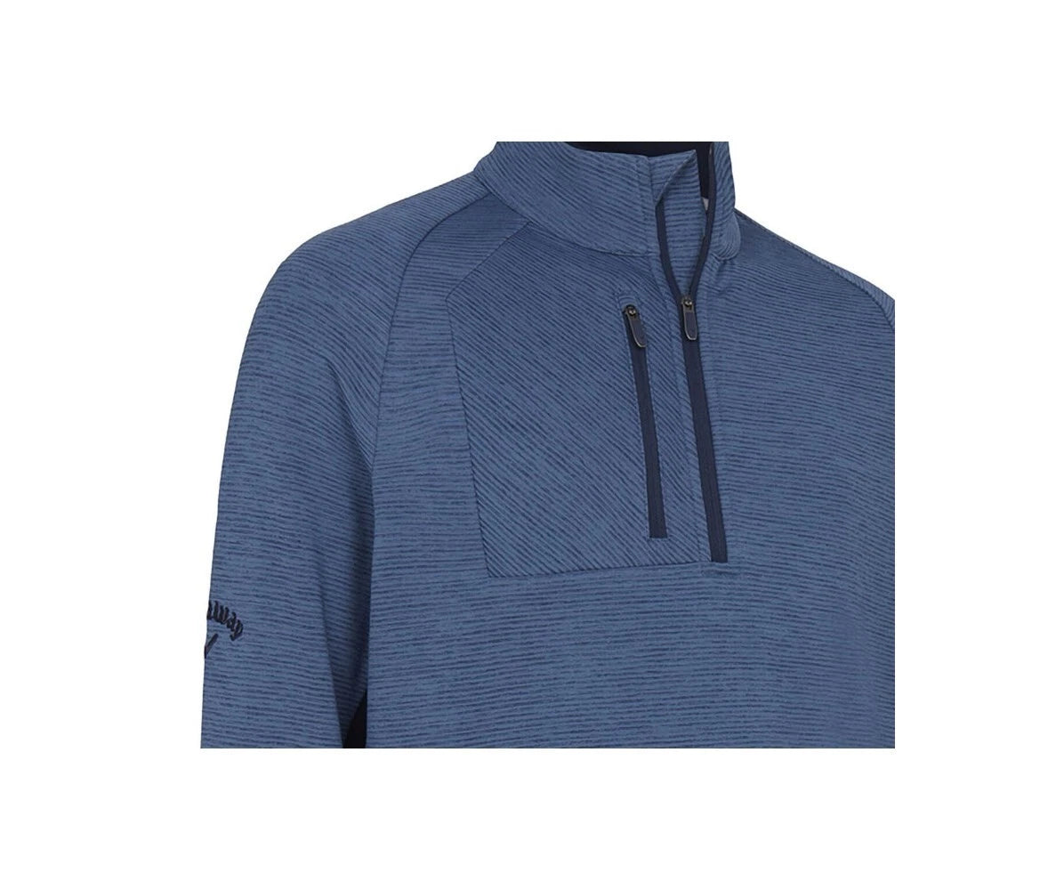 Callaway Golf Heather Stripe 1/4 Zip Thermal Pullover - Dark Navy Heather
