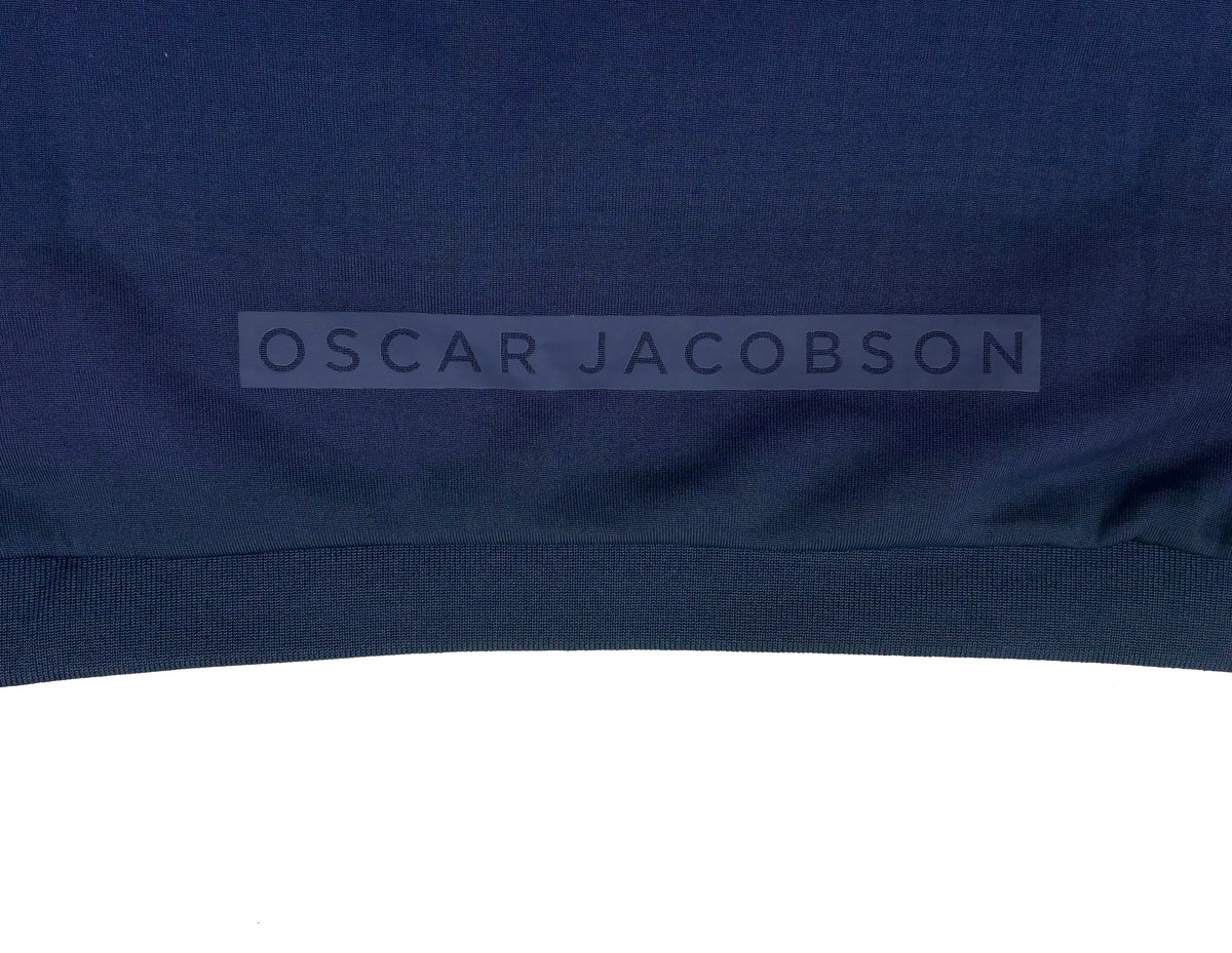 Oscar Jacobson Longton 1/4 Zip Waffle Tech Fleece Pullover - Navy