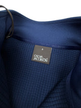 Oscar Jacobson Longton 1/4 Zip Waffle Tech Fleece Pullover - Navy