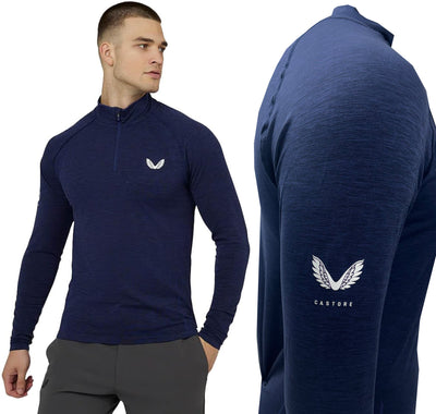 Castore Seamless Tour Performance Golf 1/4 Zip - Midnight Navy Marl
