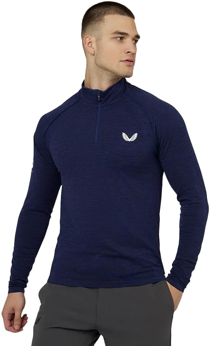 Castore Seamless Tour Performance Golf 1/4 Zip - Midnight Navy Marl