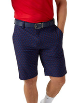 Oscar Jacobson Dunbar Pattern Performance Golf Shorts - Navy