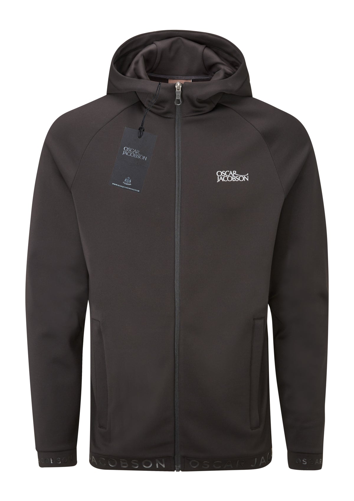 Oscar Jacobson Travis Full Zip Pullover Golf Hoodie - Black