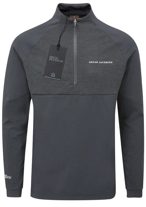 Oscar Jacobson Lexington Tour Heathered 1/4 Zip Pullover - Black