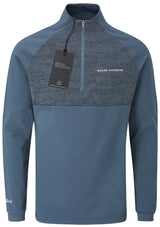 Oscar Jacobson Lexington Tour Heathered 1/4 Zip Pullover - China Blue