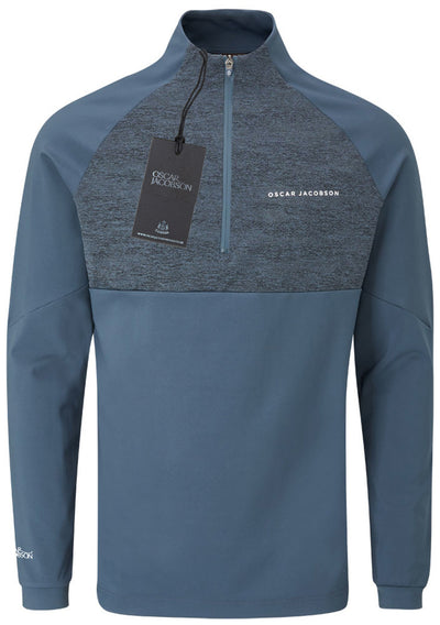 Oscar Jacobson Lexington Tour Heathered 1/4 Zip Pullover - China Blue