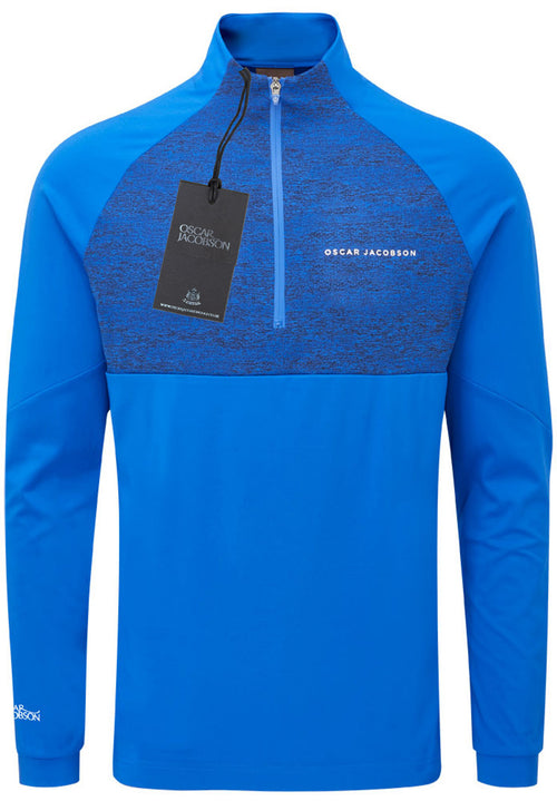 Oscar Jacobson Lexington Tour Heathered 1/4 Zip Pullover - Electric Blue