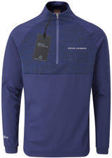 Oscar Jacobson Lexington Tour Heathered 1/4 Zip Pullover - Navy