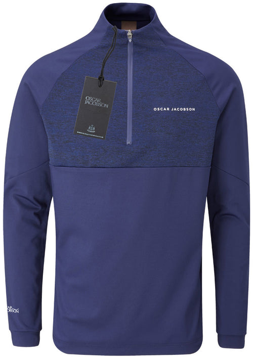 Oscar Jacobson Lexington Tour Heathered 1/4 Zip Pullover - Navy